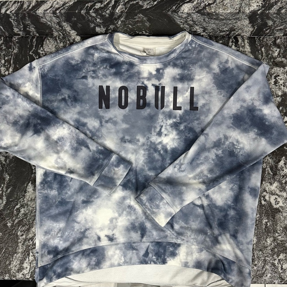 NOBULL Women’s Tie Dye Blue Crewneck
